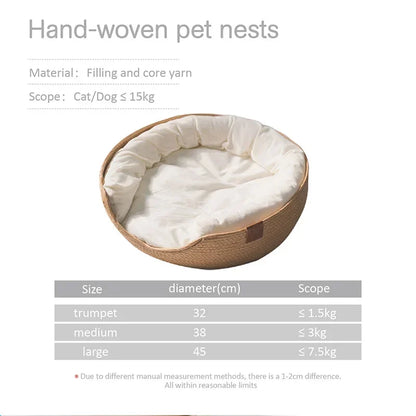 Panier tressé en bambou pour chat et petit chien – photo 6