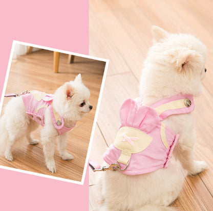 Harnais et laisse pour chien, Rose